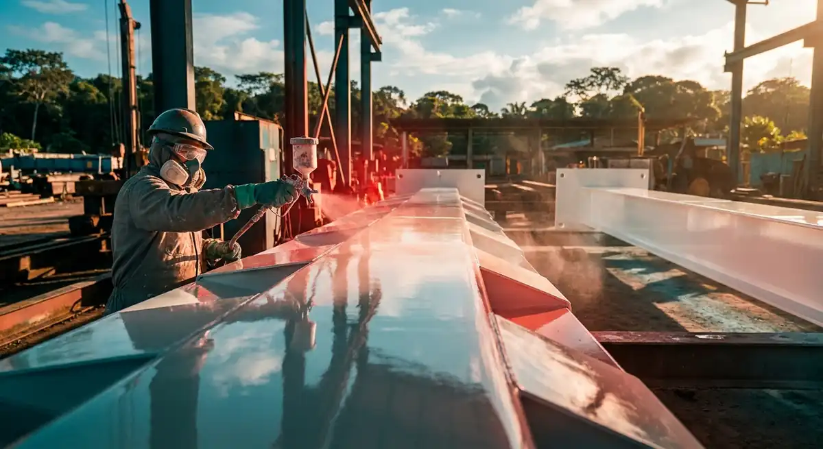 Pintura Poliuretano Industrial: Acabamento UV, Polisiloxano e Retenção de Cor na Amazônia